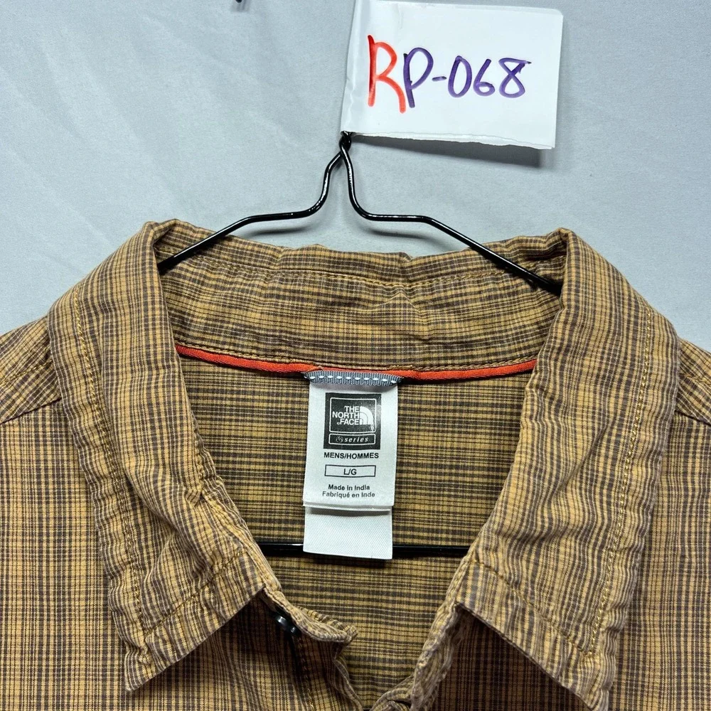 The North Face Shirt Men Large Brown Button Up Long Sleeve Pocket Utility Hiking